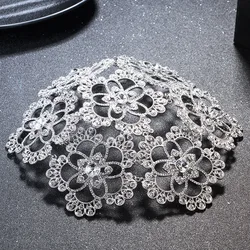 Vintage Silver Prom Pageant Round Crowns Rhinestone Flower Bridal Hair Jewelry Bridal Headpiece Tiara Wedding Hair Accessories