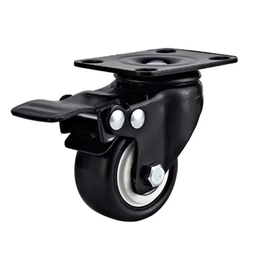 2 inch wheel casters black pvc small castor wheels  furniture caster wheel