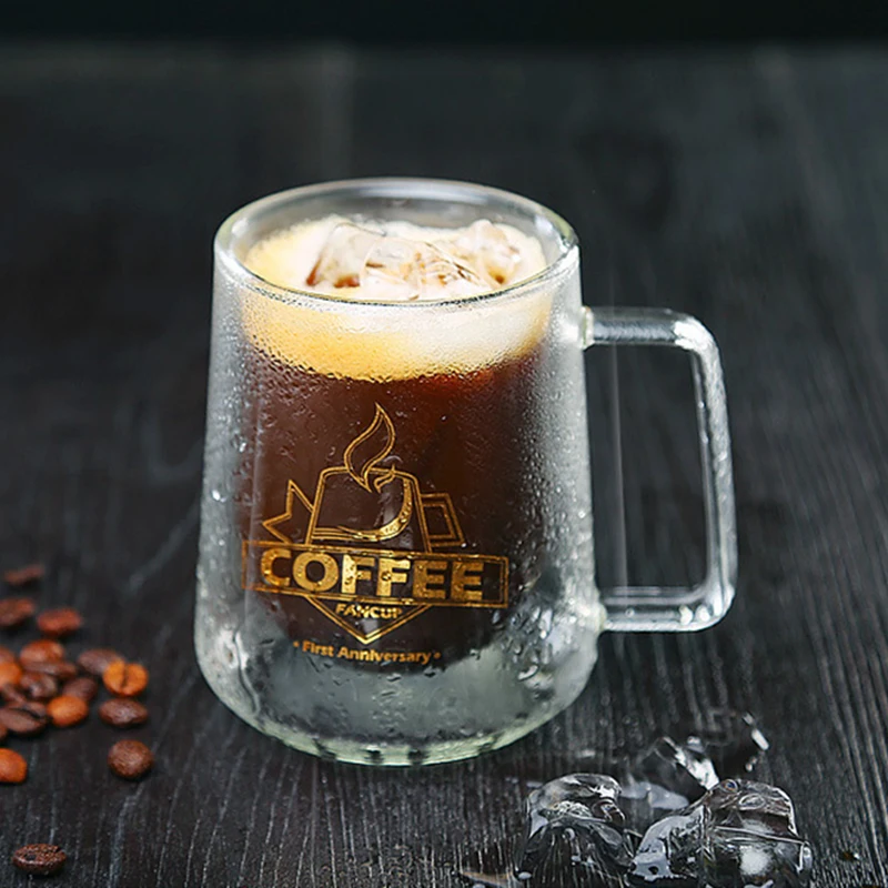 300ml Double Wall Cappuccino Glass Coffee Mugs