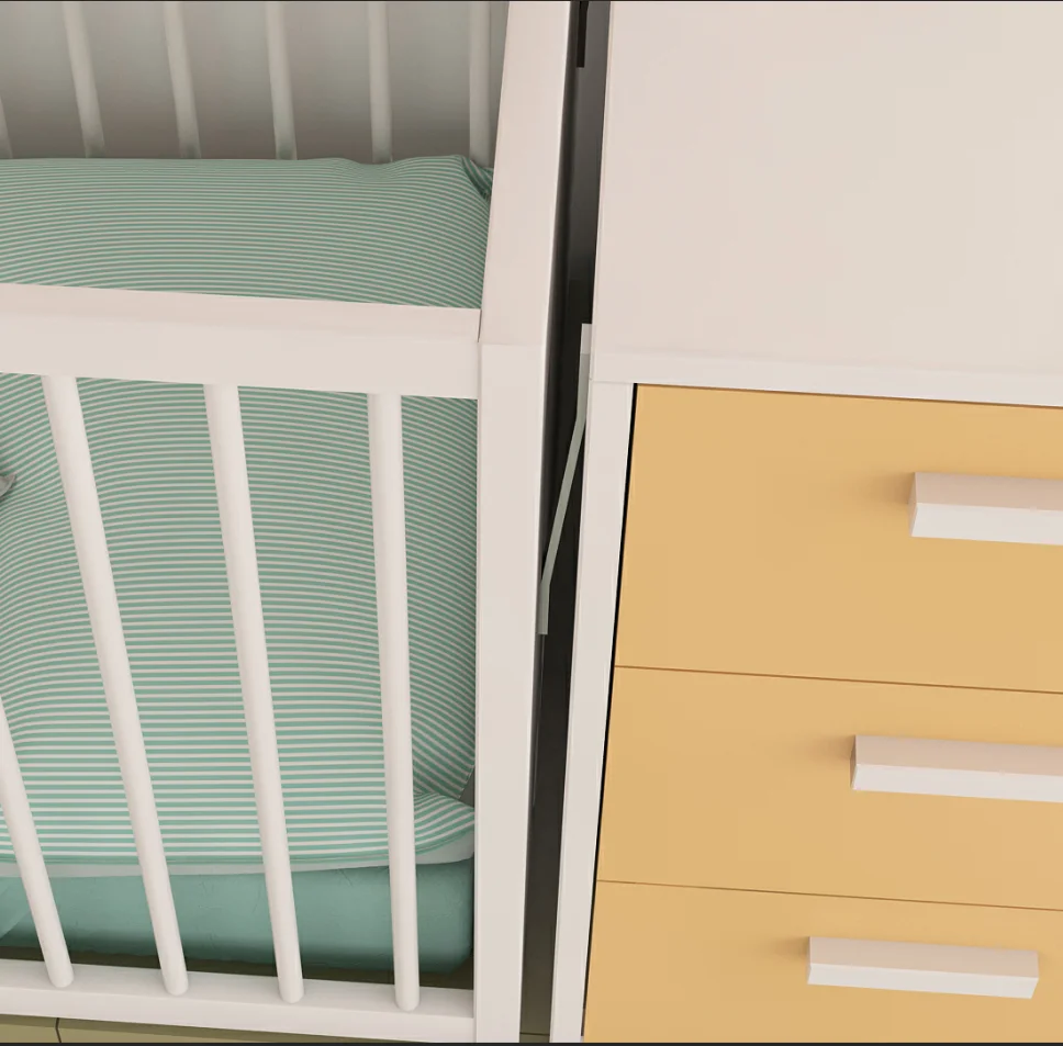
Three position baby beds with cradle changing table 