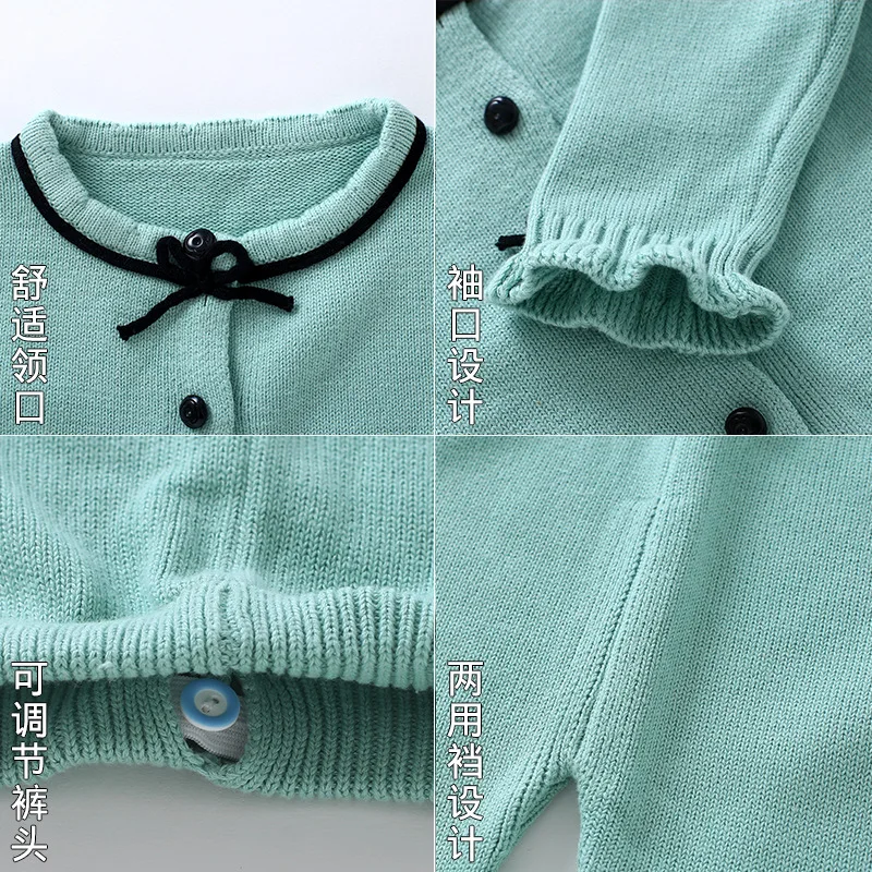 Cute cotton children pants set baby girls christmas knitting patterns for kids infant sweaters