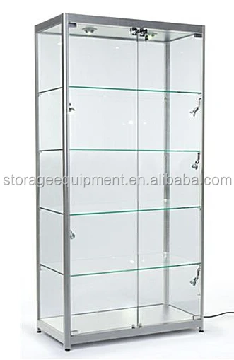 lockable Titanium alloy glass display showcase for toy