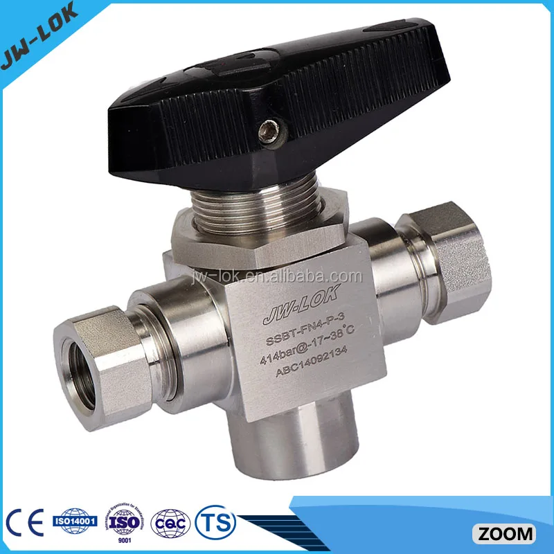 Dn50 stainless steel three way ball valve