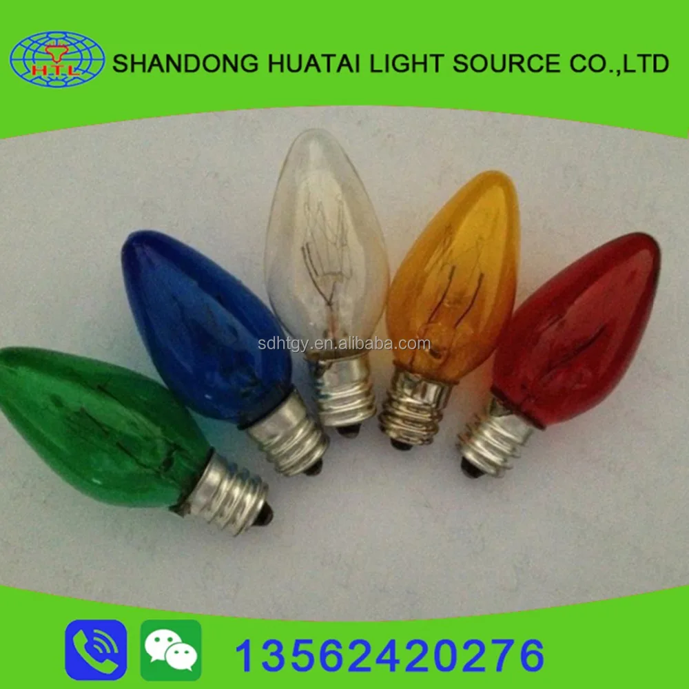 C7 glass lamp clear bulb  E12 5W 10W