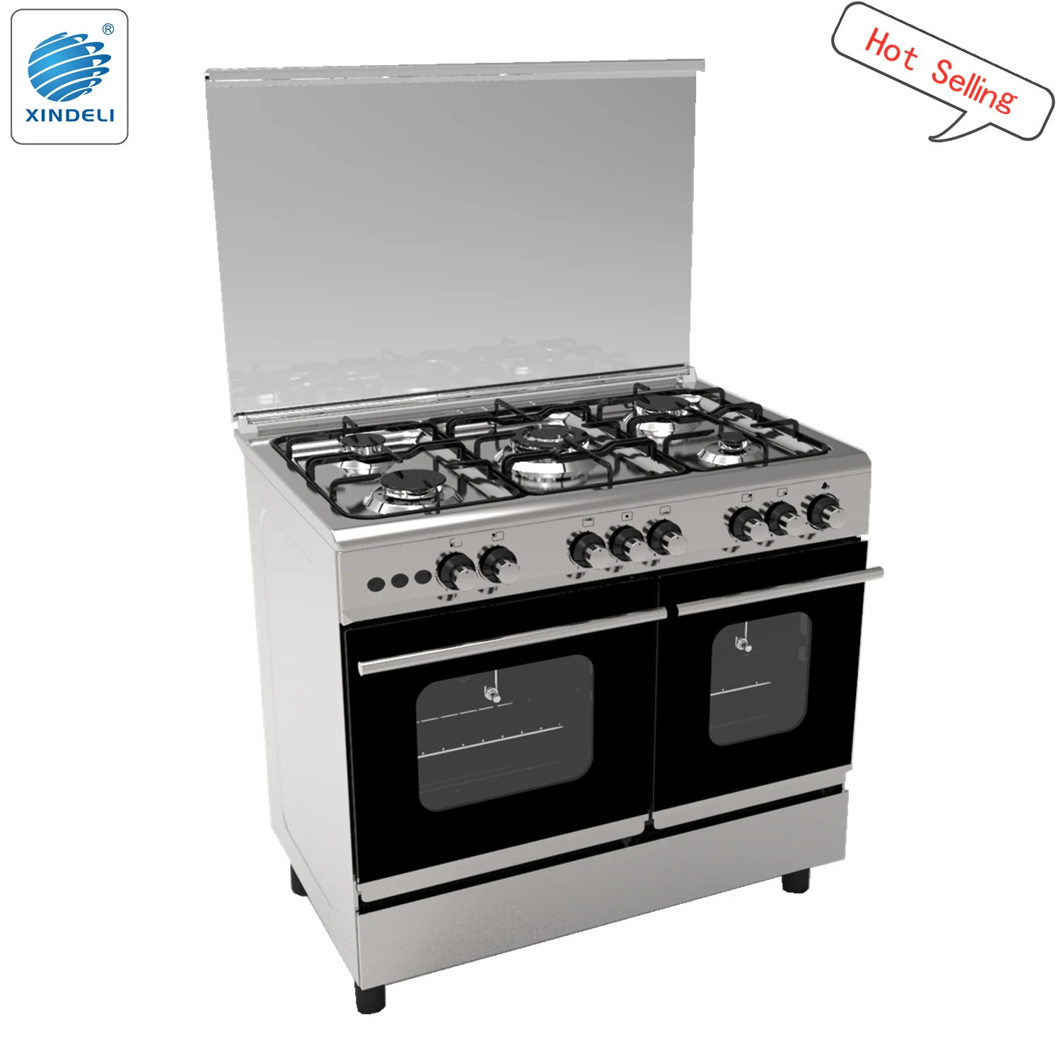 Uganda good quality 36-inch 900mm freestanding gas cooker with gas stove double oven for bread pizza