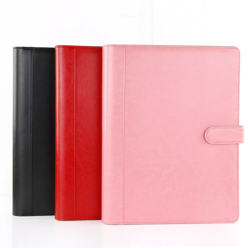 Colorful leather file folder cute padfolio for women