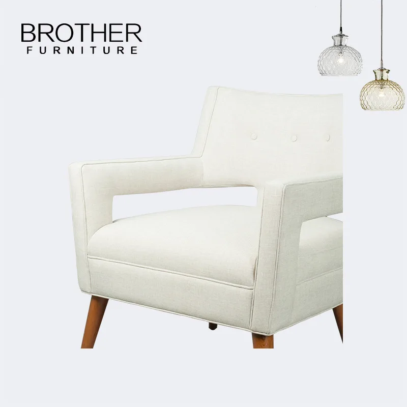 New products in 2022 Modern office furniture reception room white single sofa accent chair fabric