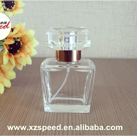 30ml Clear Rectangle Perfume Glass Bottle With Salin Cap