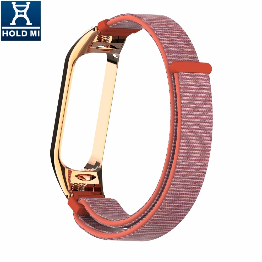 ODM Holdmi new arrival 43031 series nectarine color 14mm nylon watch band for xiaomi band 4