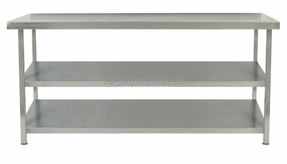 NSF Approval 304 403 201 Stainless Steel Kitchen Work Table Double Tier Overshelf/Table Mounted Shelf China Factory Price