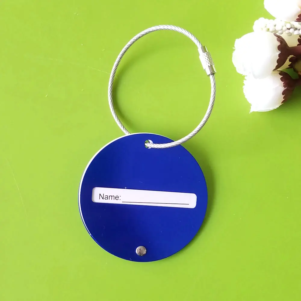 Wholesale or Custom round shape Aluminum metal Luggage Tag