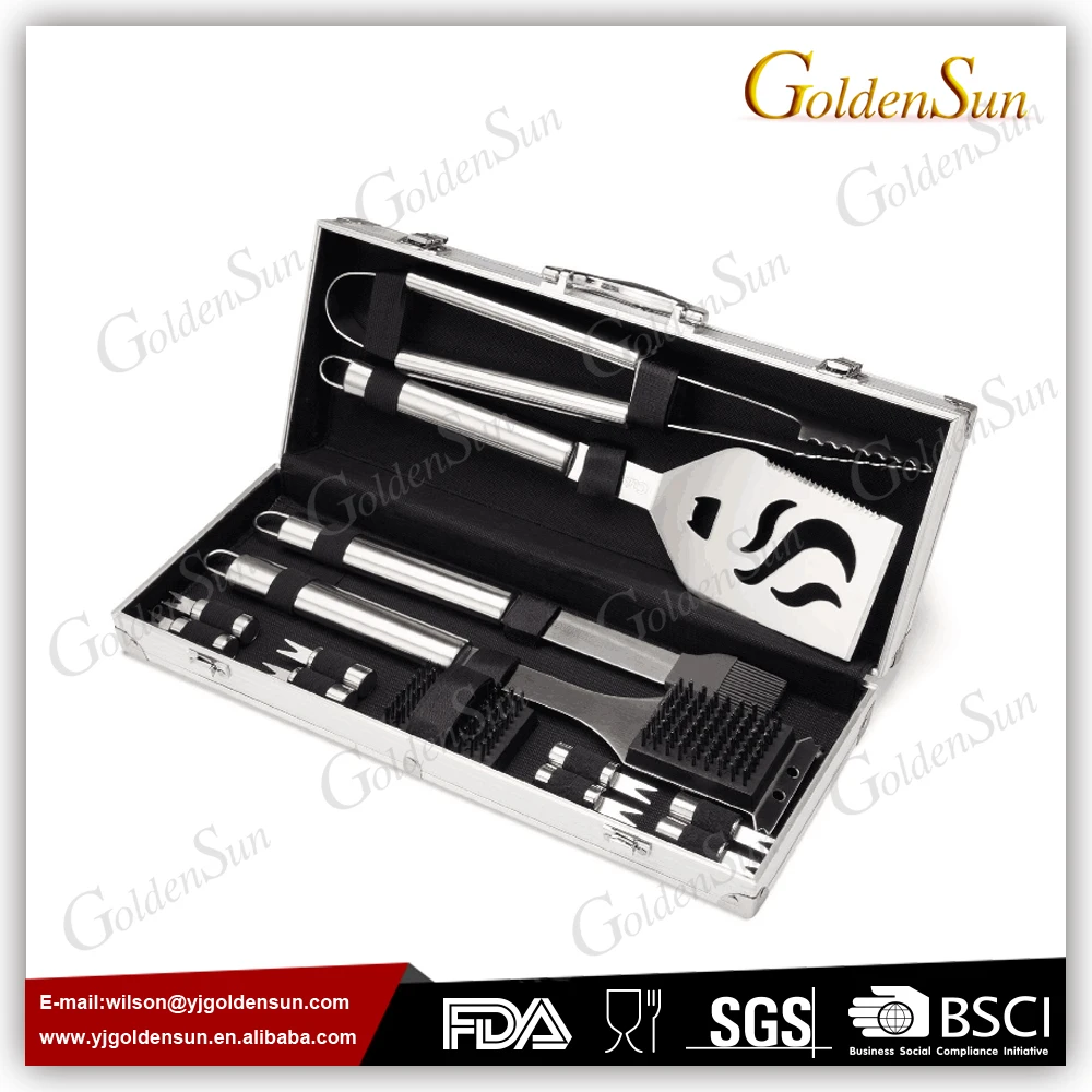 Brand new 14pcs stainless steel portable barbecue bbq tool