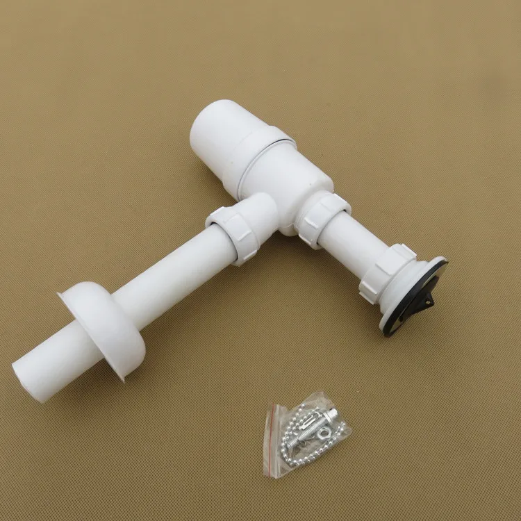 Bathroom Sink Round Bottle Trap, Plastic Bottle Waste Trap Drainage Kit Tube and Popup Overflow Drain Plug