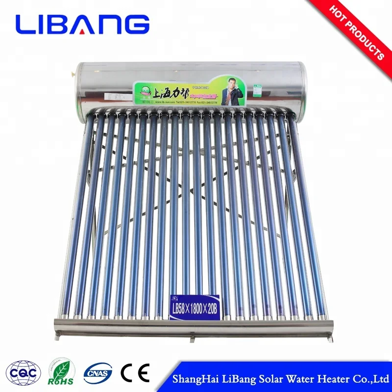 Vacuum tube solar collector , home solar system stainless steel, non-pressurized solar water heater