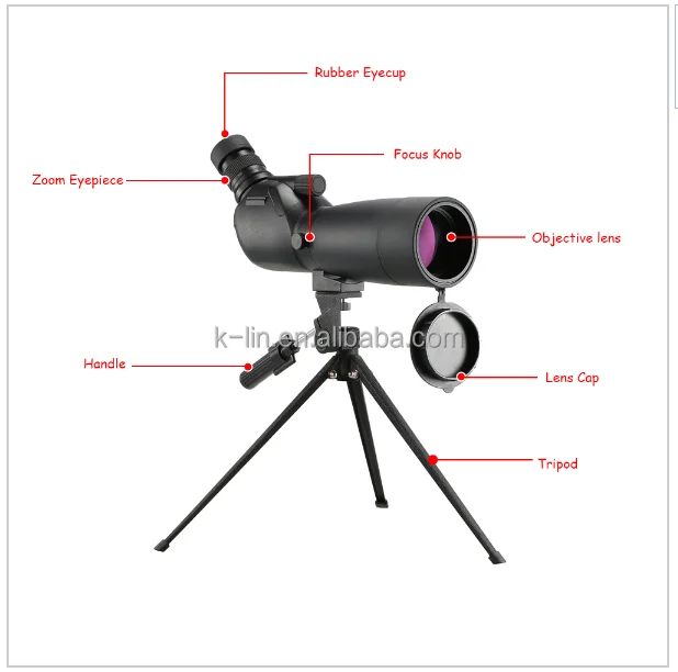 Visionking 20-60x60 Waterproof Spotting Scope Zoom Bak4 Spotting Scope For Birdwatching Hunting Monocular Telescope W/Tripod