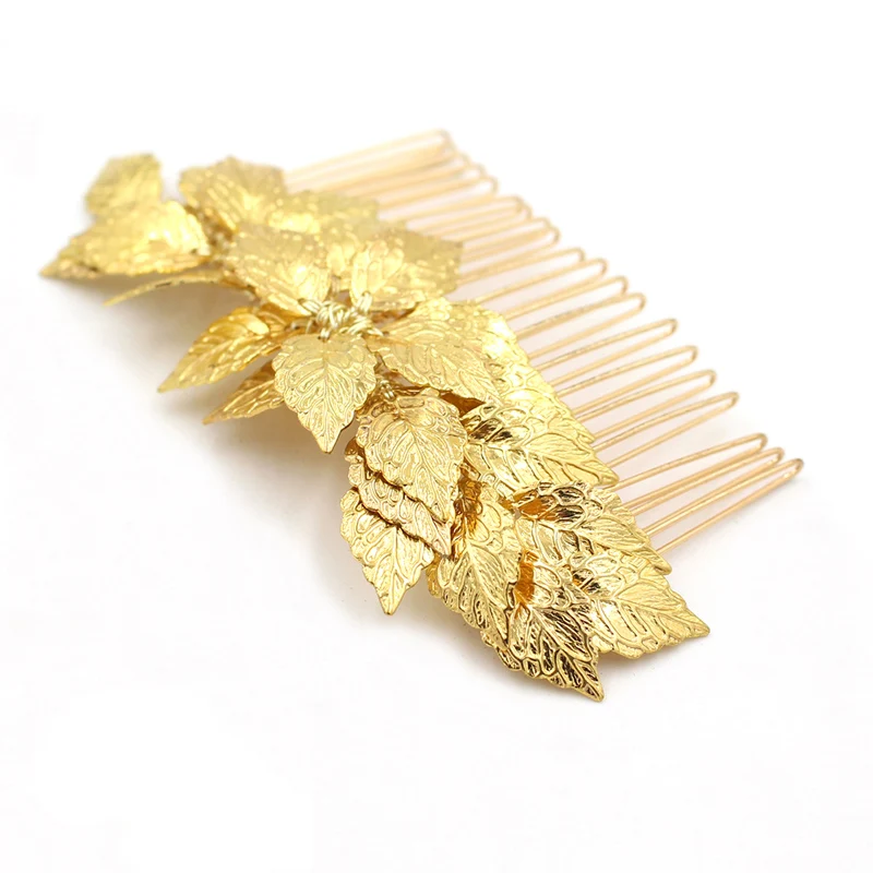 O831 Exquisite Wedding Bridal Hair Comb Copper Leaves Bridesmaid Handmade Headpiece Women Marriage Accessories