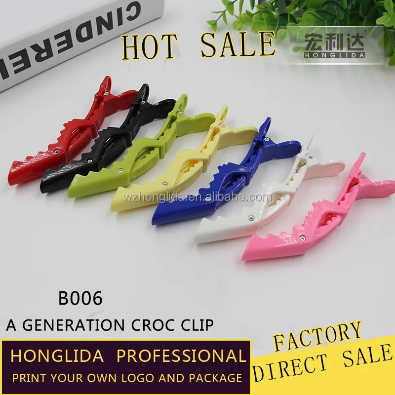Wholesale color plastic high quality alligator hair clips