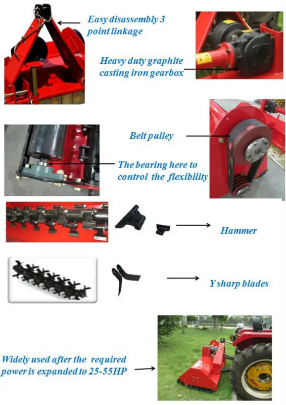 Agricultural tractor 3 point mower farm machine for cutting grass