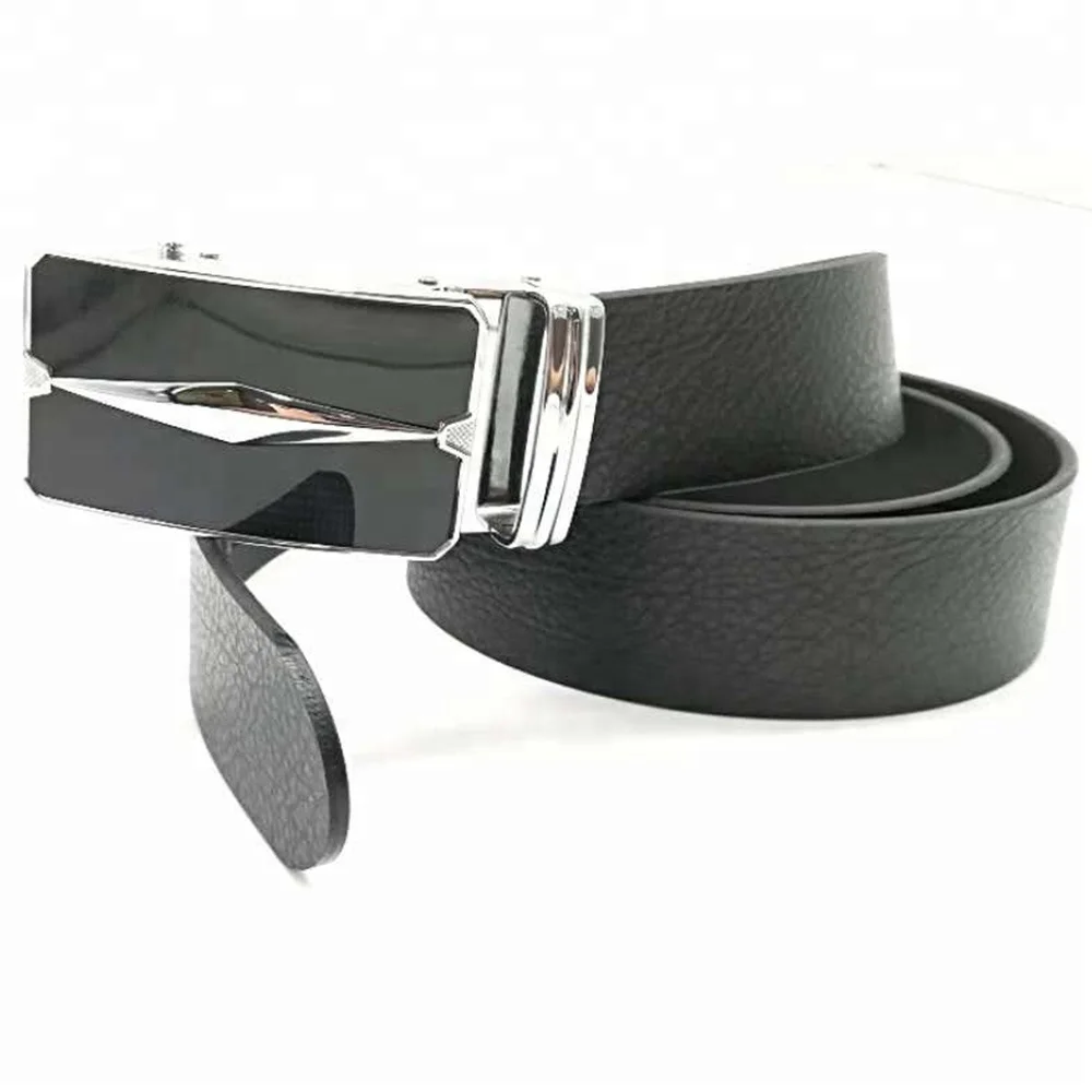 Adjustable Custom Top Quality Automatic Buckle Ratchet Genuine Leather Belt for Men