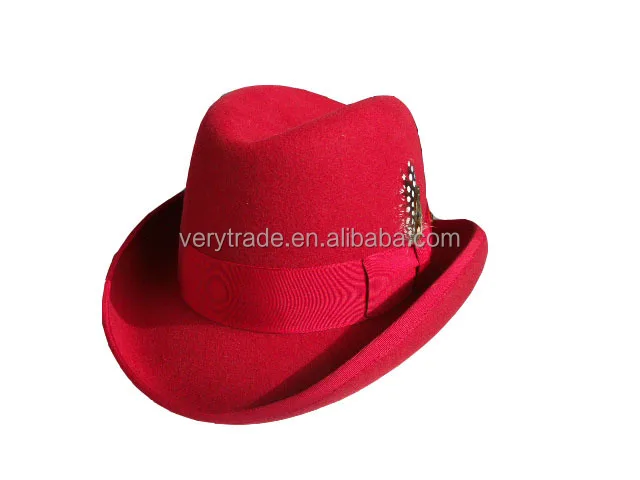 Men WOOL HOMBURG HAT M L XL * SATIN LINED Godfather Fedora