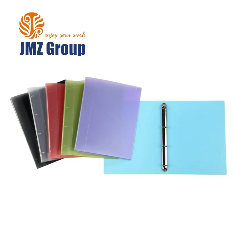 semitransparent PP 4 ring binder, small plastic ring binder