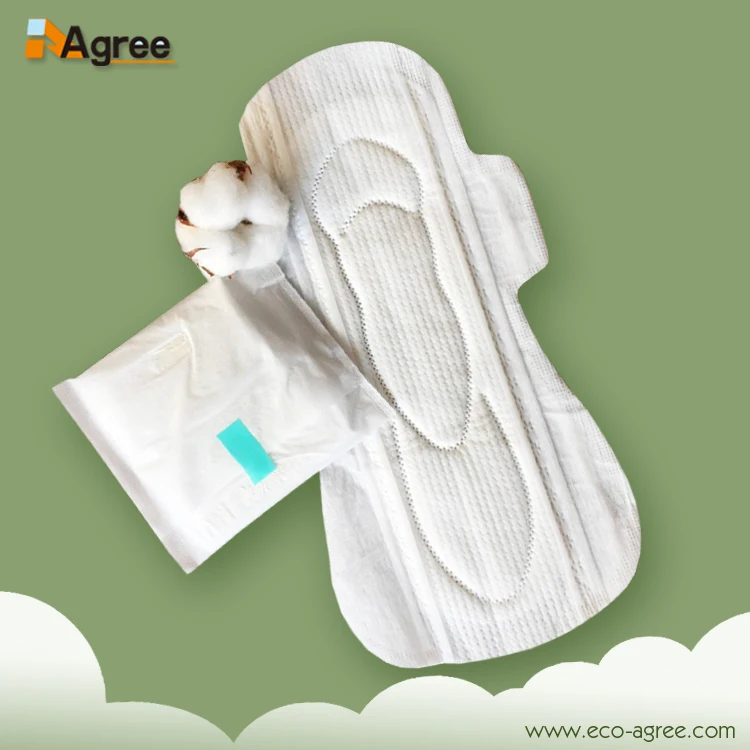 002SN 100% Biodegradable Wholesale Organic Natural Cotton Sanitary Pad in Private Label