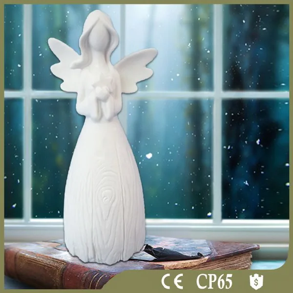 Desktop decoration ceramic white angel