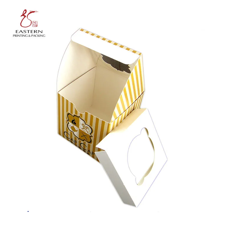 Good price square packaging cup cake bakery boxes packaging food folding paper box Custom logo