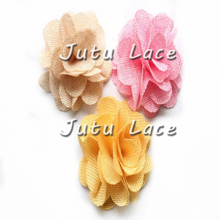 Тканевые цветы с 8 лепестками, 3 дюйма, аксессуары «сделай сам», красивый декоративный льняной цветок для одежды