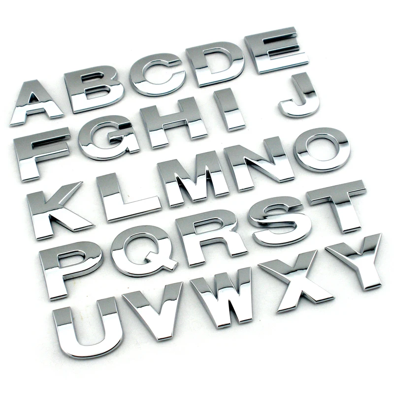 25mm high 3d custom metal logo emblem badges metal letters for car emblem marker
