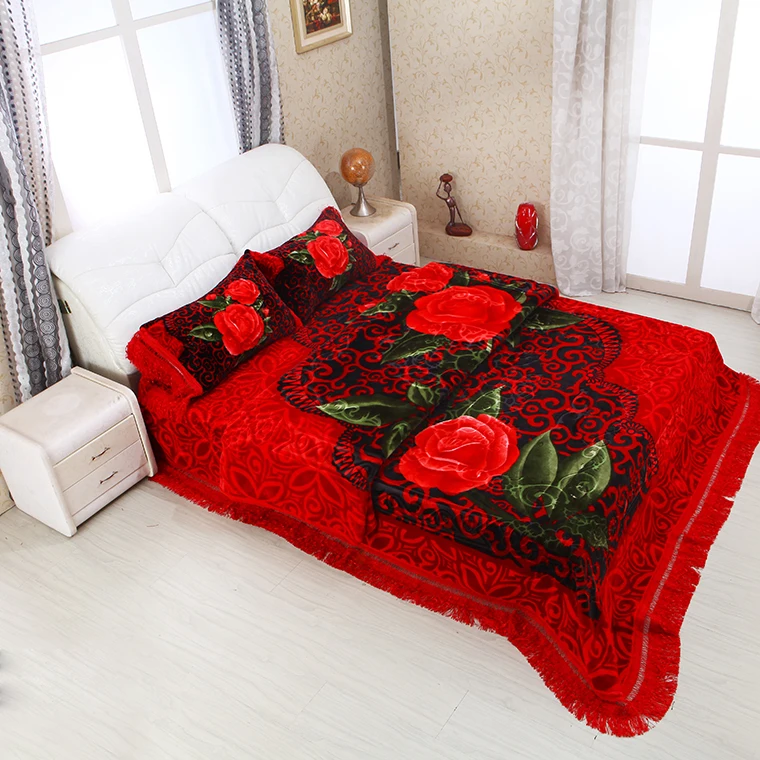 
OTSUKEORI Wholesale Luxury Bed Cover Set Big Size Mora Blanket For Bed Custom Korean Style 220x240cm 3d Bedding Set 