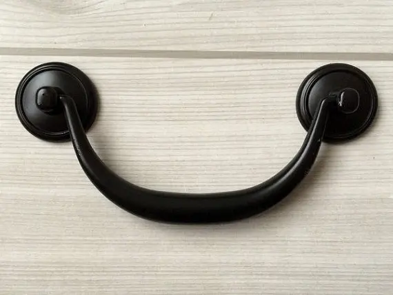 4 25 Black Drawer Pulls Handles Drop Bail Retro Dresser Pull Rustic 4 25 Black Drawer Pulls Handles Drop Bail Retro Dresser Pull Rustic Cabinet Old Furniture Decorative Hardware 1 108 Mm In From Home