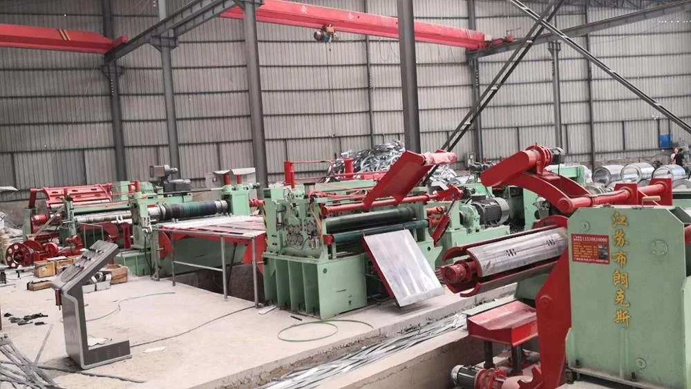 
SS CR HR GL AL metal steel coil slitting longitudinal cutting shearing recoiling line slitter machine equipment device 