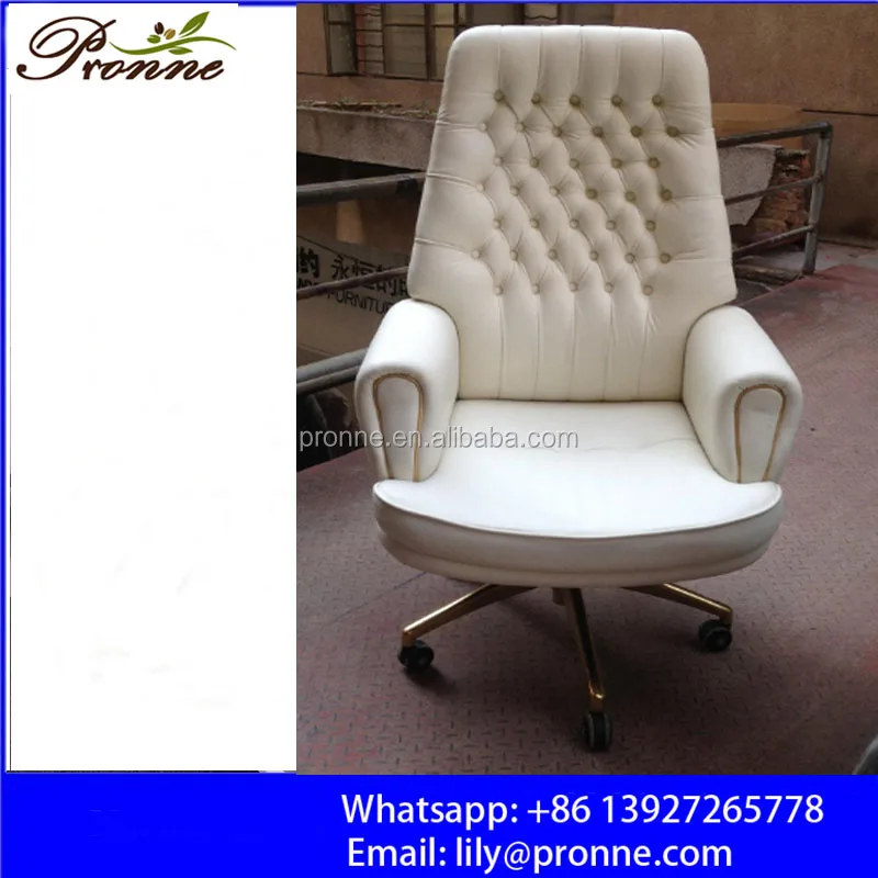 Most popular new stylish nail salon white&gold adjustable swivel spa customer computer chair