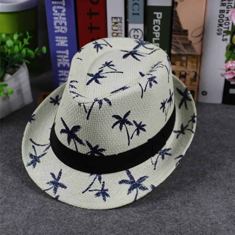 Unisex Paper Straw Fedora Hats Beach Summer Sun Mexico Sombreros Beach Sun visor cap Jazz Hat