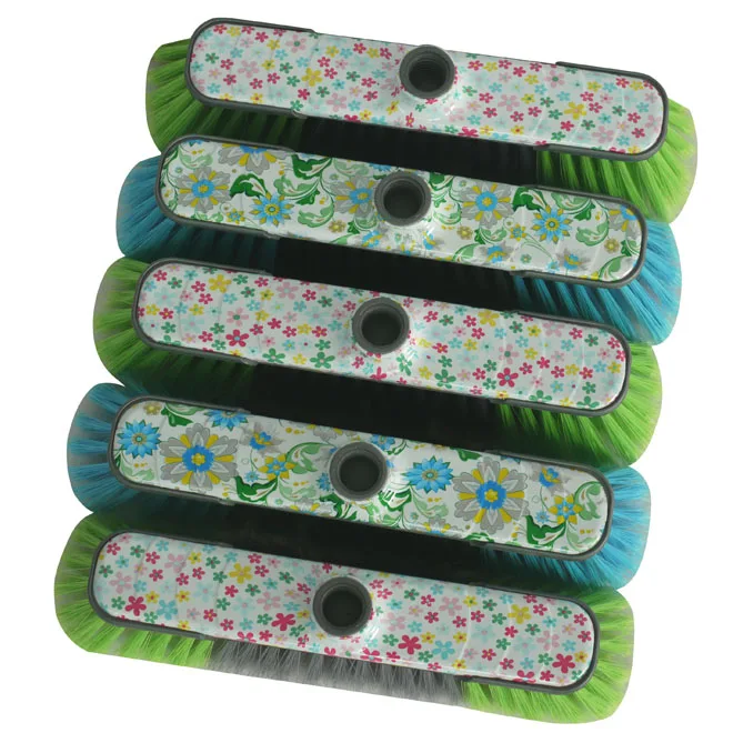 water transfer flower printing plastic broom with PVC handle
