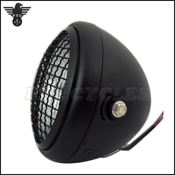 
Universal 6 1/2" Vintage Halogen Motorcycle Headlight with Mesh for Honda Custom Bike 