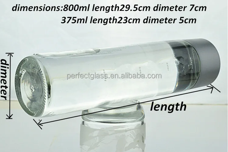 Customized Printed Voss Sports Water Bottle with Colored Plastic Cap