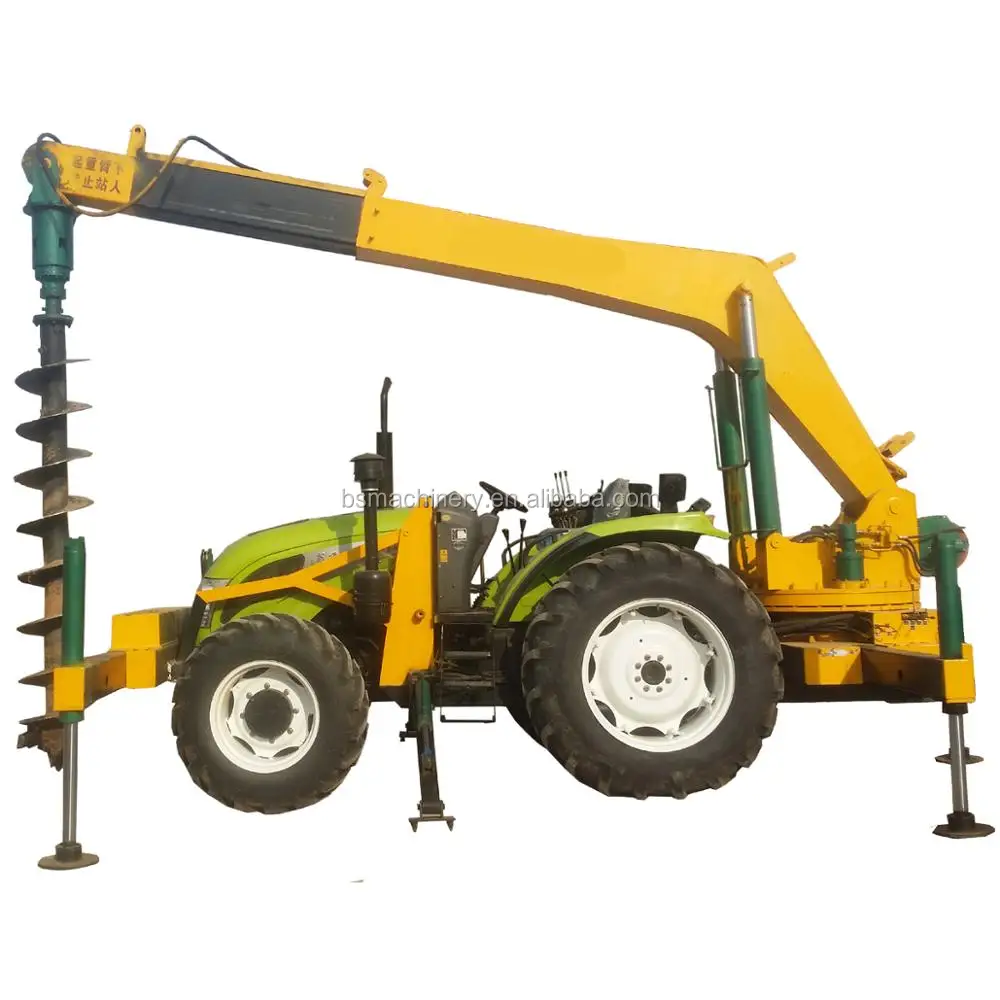 Good Quality BS1000 Crane Mounted Wooden Pole Erection Pile Driver Machine for Utility Poles