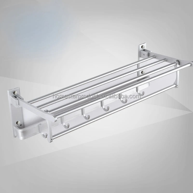 Homestar wall mounted unique aluminium double extension towel bars towel rail rack