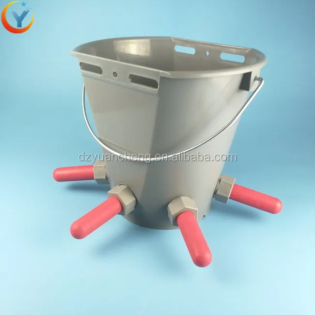 livestock farming milk bottle cattle feeding bucket with 5 teats feeder 8L milk drinker bucket calf