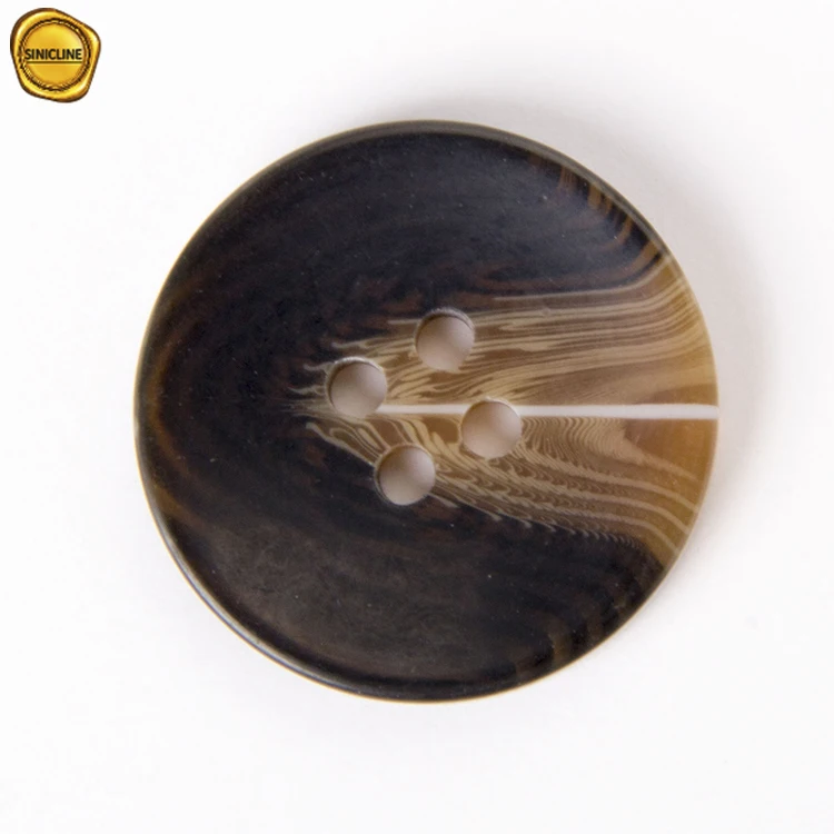 Sinicline business style eco friendly custom coat resin horn button for clothing