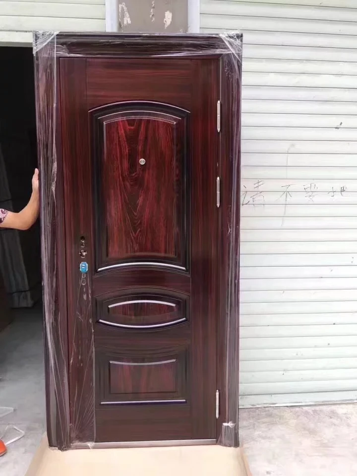 Modern design front entry wrought iron single door for house interior doors in israel