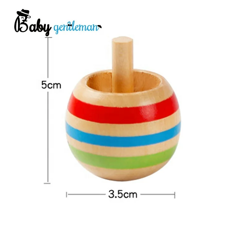 2023 New customize classic toy wooden colorful spinning top toy for kids Z01007B