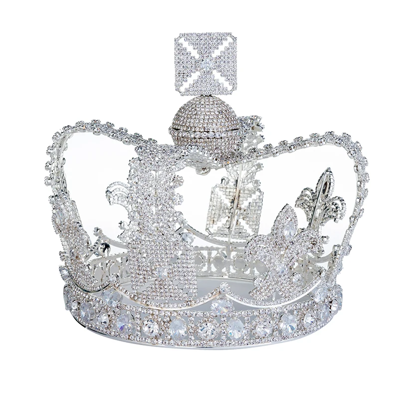 Echsio Luxury Diadem Queen Crown Bridal Wedding Wholesale Tiara Crystal Crown For Women Noble Lady Gift BC4590