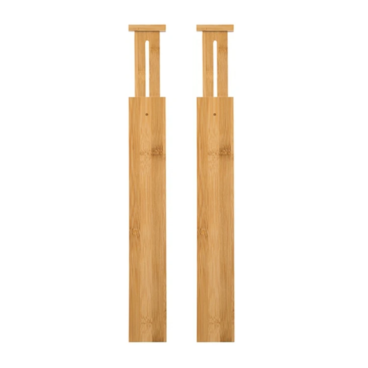 Bamboo Drawer Divider Organizer. Set of 4 - Spring loaded, Expandable, Adjustable & Stackable Dividers