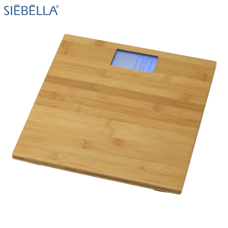 Bamboo hotel bathroom human body weight scale digital