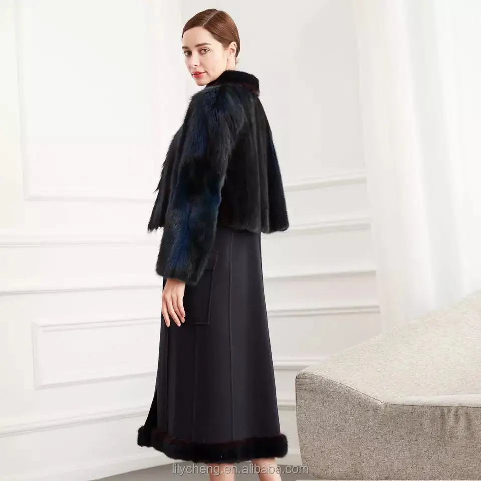 
wholesale women fashion winter faux fox fur coat custom faux fox coat for women Factory price Shenzhen Lily Cheng 