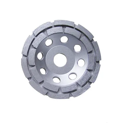 Trade Assurance Segmented Double Row Diamond Cup Grinding Wheel For Stone Marble Granite Concrete