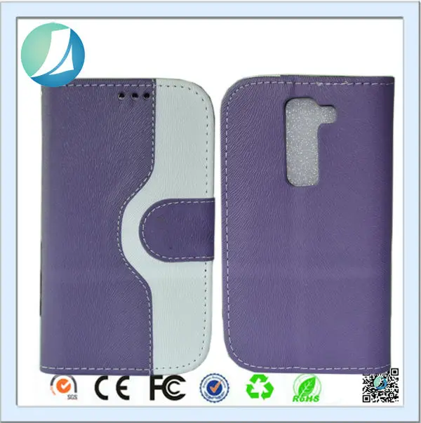 Оптовая цена Контрастность цвета pu кожаный чехол для lg g2
